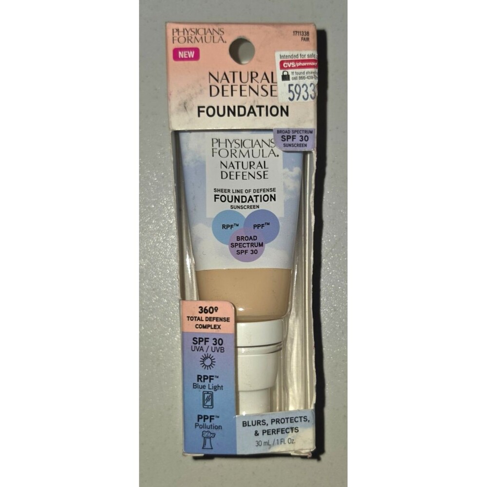 Physicians Formula Natural Defense Foundation SPF30 Color Fair NEW